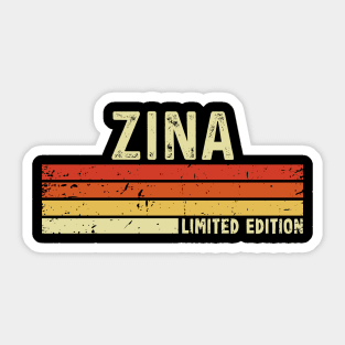 Zina Name Vintage Retro Limited Edition Gift Sticker